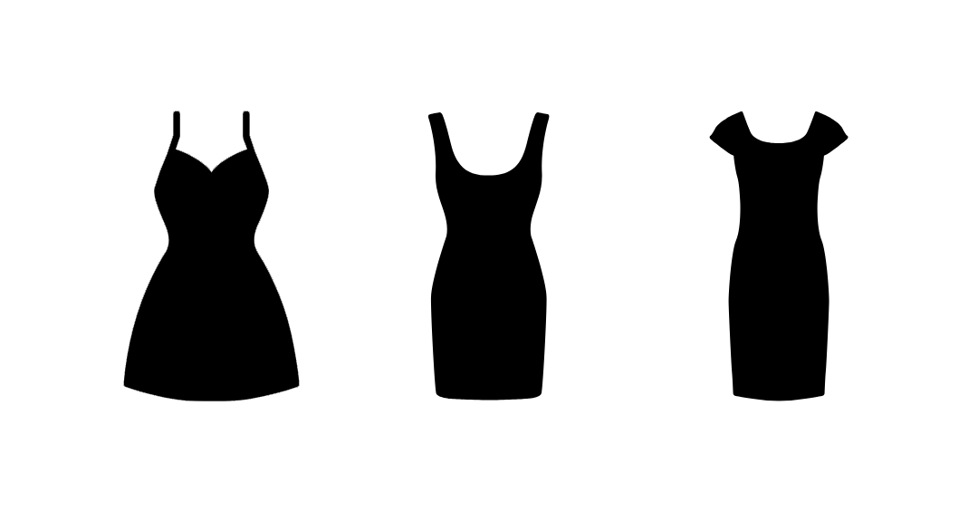 3 black dresses
